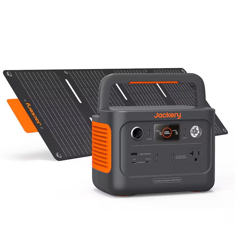 Explorer 300 plus Solar Generator 300 -Watts Portable Power Station 1 Solar Panels Included