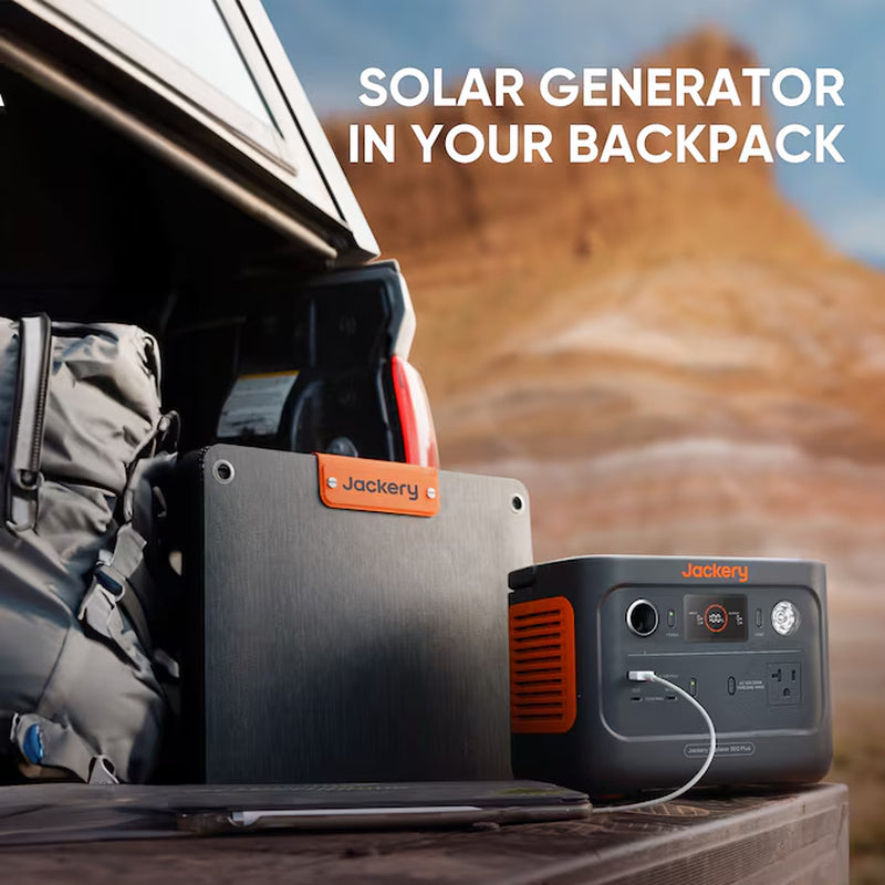 Explorer 300 plus Solar Generator 300 -Watts Portable Power Station 1 Solar Panels Included