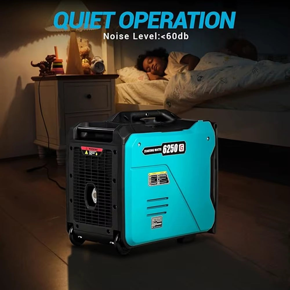 6250W Portable Inverter Generator Outdoor Power Equipment Small Super Quiet Generator Gas Powered Generator Home Emergency Use