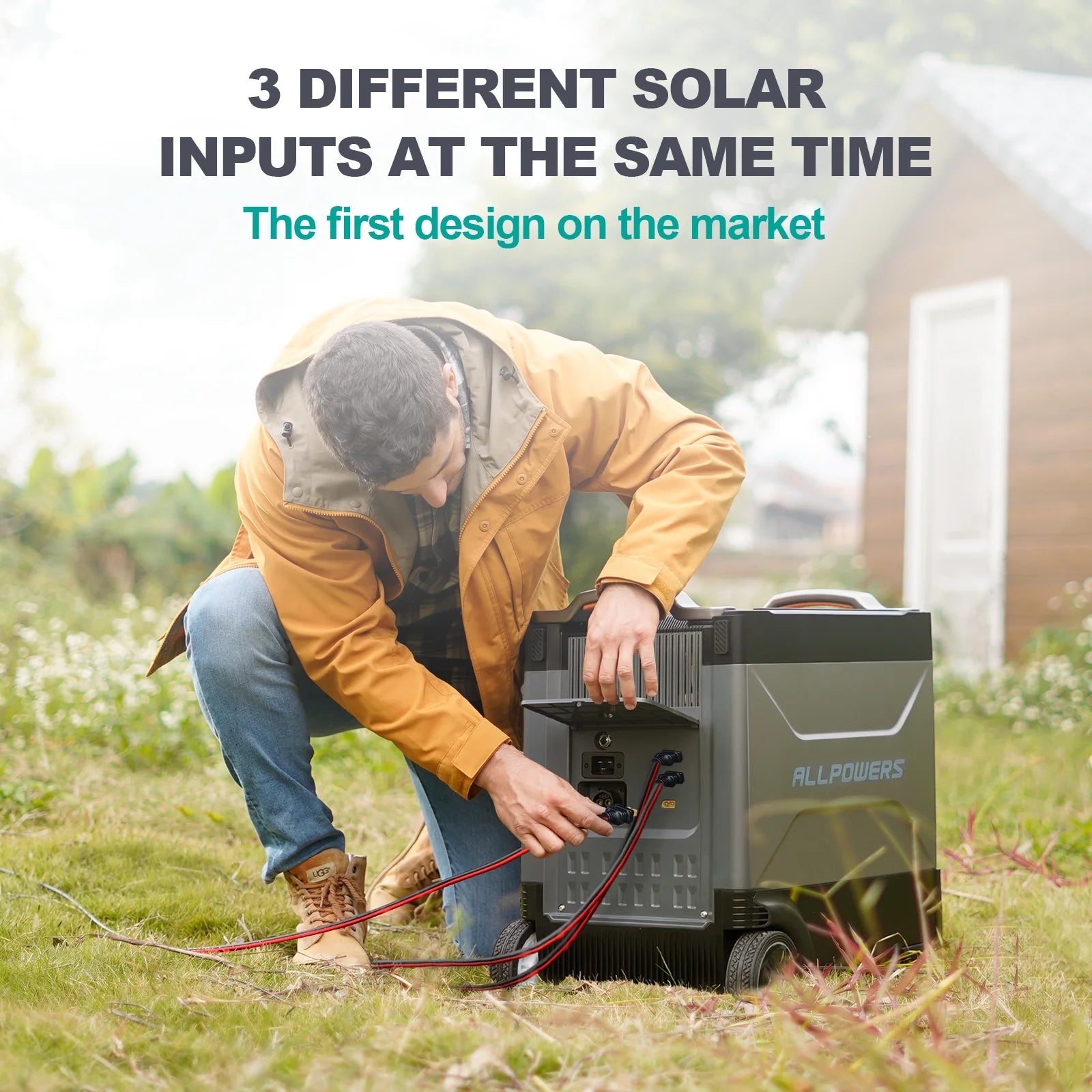 R4000 Portable Solar Generator Kit, 3 Pack 100W Monocrystalline Flexible Solar Panel with 3600 Watt 3600Wh Lifepo4 Power Station, for Camping, Home Backup, RV, [Shipping Separately]