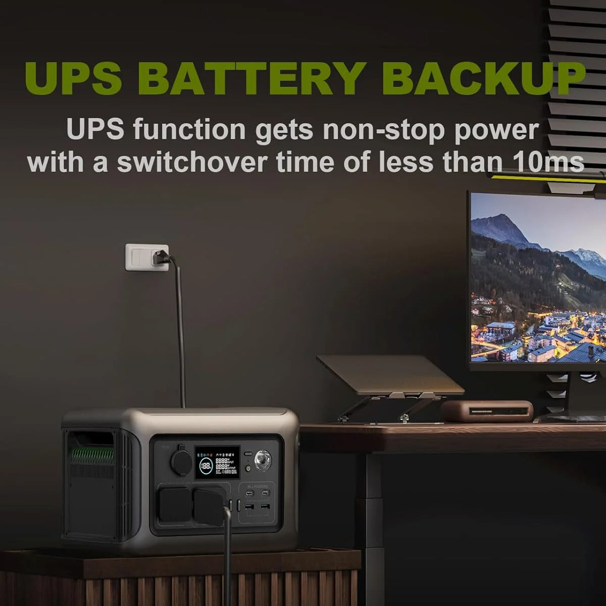 600W Continuous / 1200W Peak Portable Solar Generator with 1 Solar Panel, 299Wh Lifepo4 Portable Power Station, Solar Battery Charger for Camping, Home Backup [Shipping Separately]