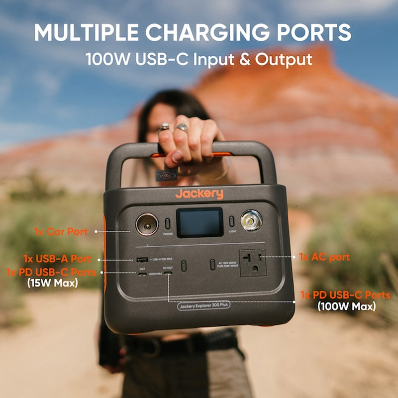 Explorer 300 plus Solar Generator 300 -Watts Portable Power Station 1 Solar Panels Included