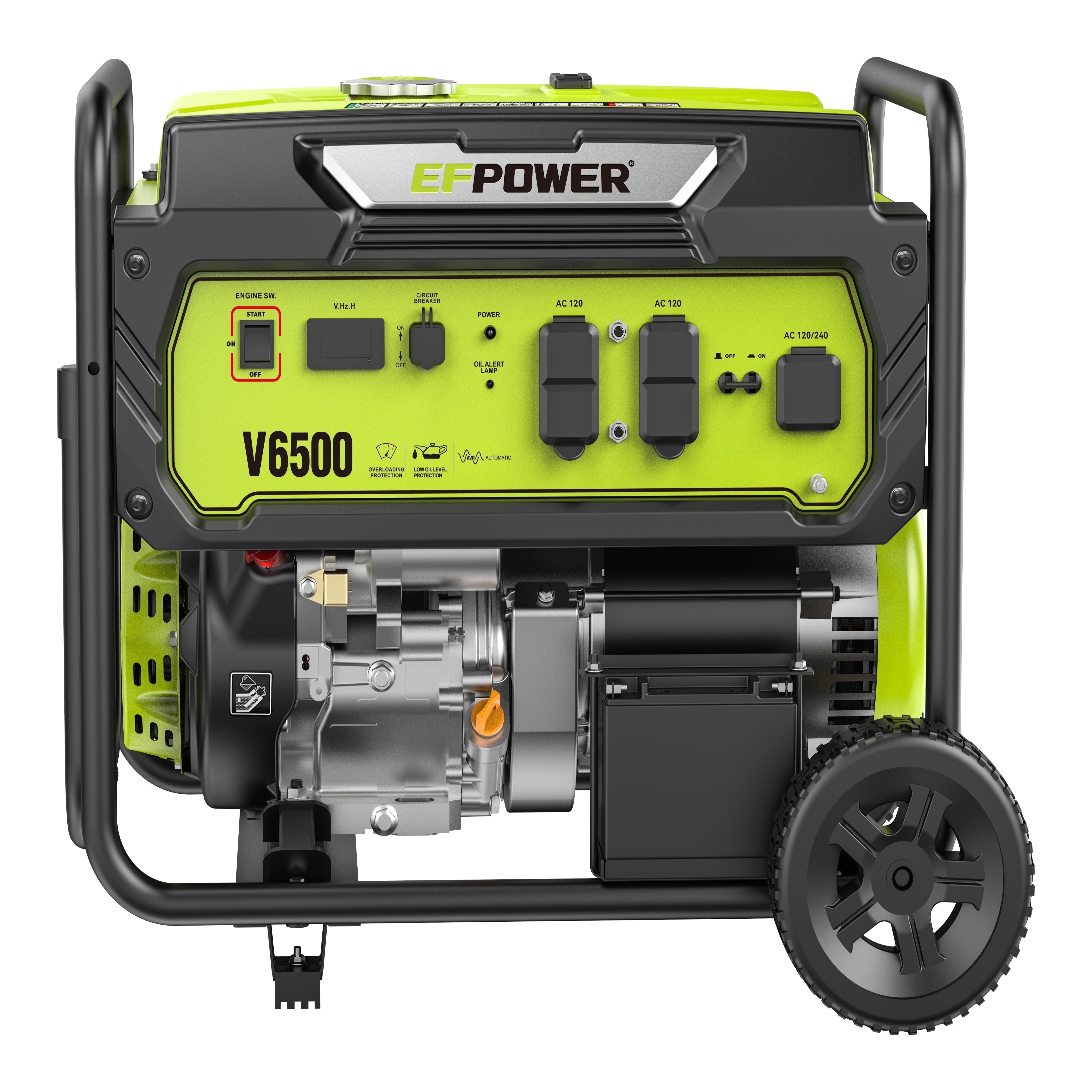 6500W Portable Inverter Generator Gasoline Powered Generator Overload Protection